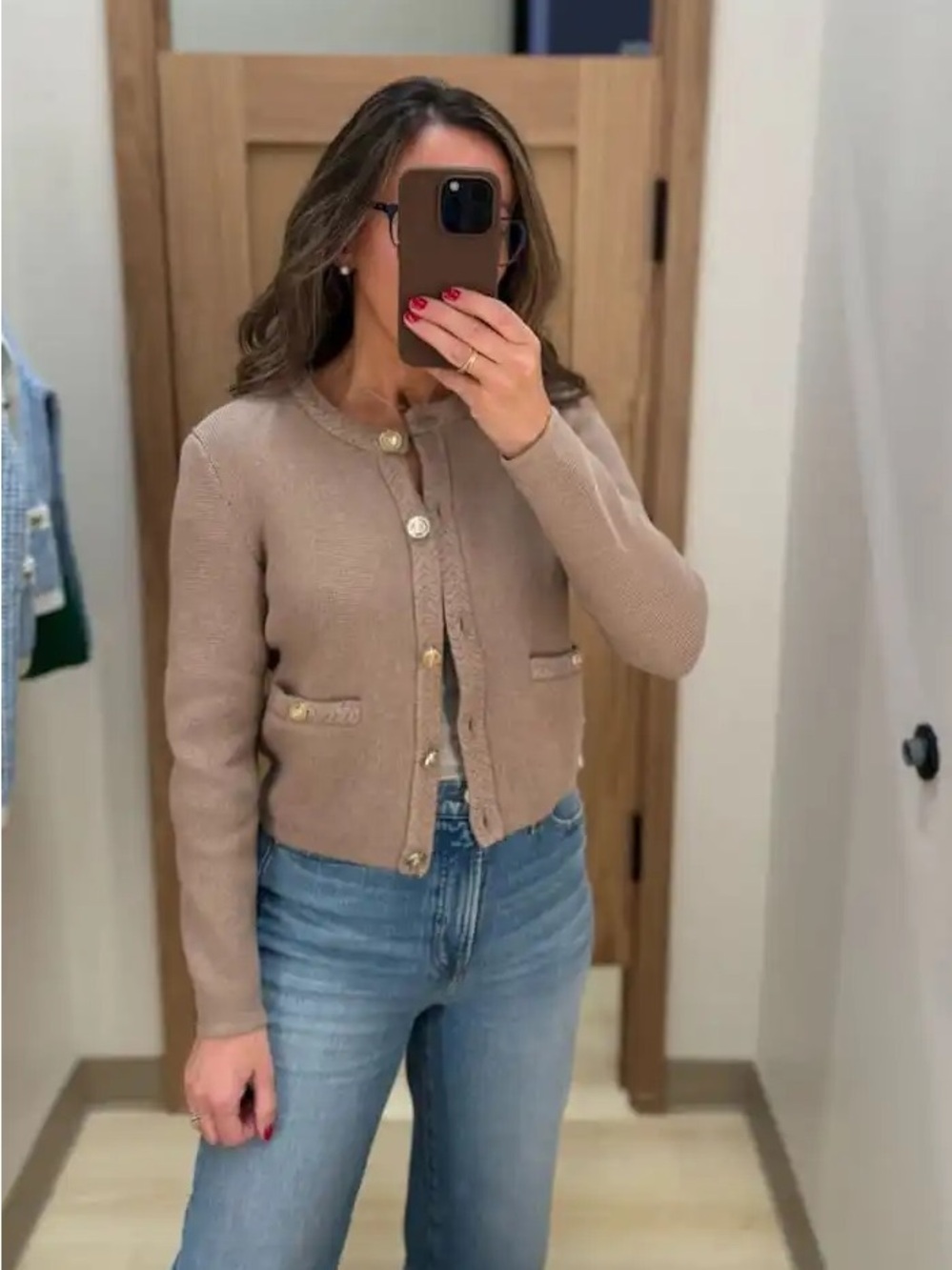J.Crew Emilie sweater lady jacket tan M